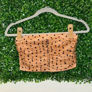 Forever 21 Polka Dot Tan Mesh Tube Top Size Small
